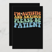Ik ben autistisch en angstig, wees alsjeblieft ged kaart (Voorkant / Achterkant)