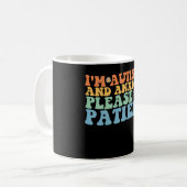 Ik ben autistisch en angstig, wees alsjeblieft ged koffiemok (Voorkant links)