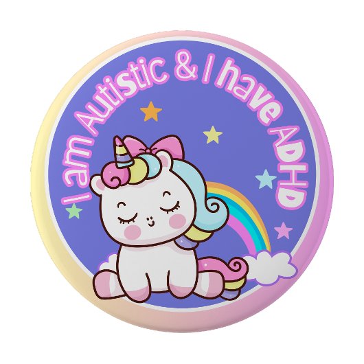 Ik ben autistisch en ik heb ADHD Ronde Button 4,0 Cm