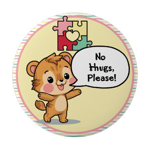 Ik ben autistisch. Geen knuffels aub. Speld Badge Ronde Button 4,0 Cm