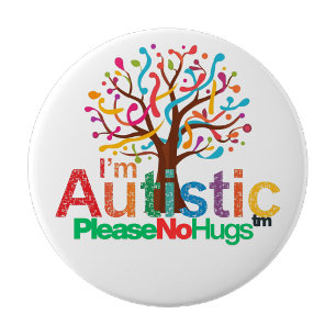 Ik ben autistisch geen knuffels knop speld–Autisme Ronde Button 4,0 Cm