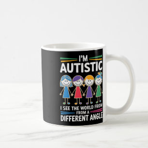 Ik ben autistisch Ik zie de wereld hoek autisme Aw Koffiemok