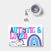 Ik ben Autistisch Naam id Badge - Autism Alert Ba (Voorzijde met uittrekbare clip)