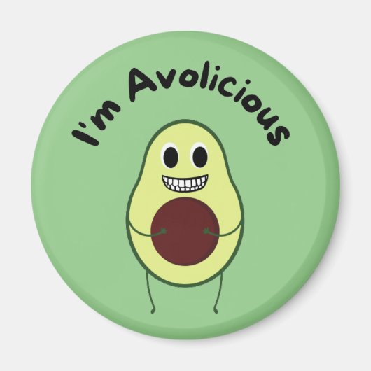 Ik ben Avolicious - Funny Fruit Pun Magneet (Voorkant)