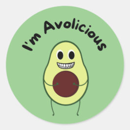 Ik ben Avolicious - Funny Fruit Pun Ronde Sticker