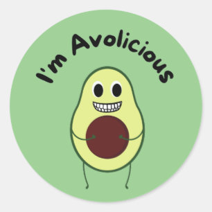 Ik ben Avolicious - Funny Fruit Pun Ronde Sticker