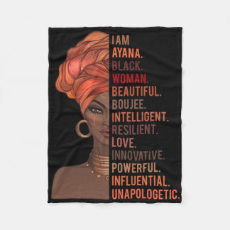 Ik ben Ayana Zwarte Vrouw Geschiedenis Maand Trots Fleece Deken