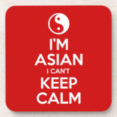Ik ben Aziatisch dat ik geen kalm kan houden. Bier Onderzetter (Voorkant)