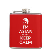 Ik ben Aziatisch dat ik geen kalm kan houden. Heupfles (Voorkant)