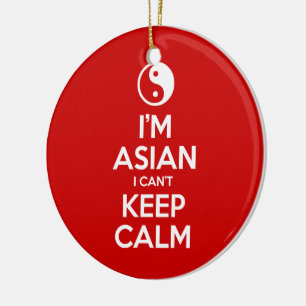 Ik ben Aziatisch dat ik geen kalm kan houden. Keramisch Ornament