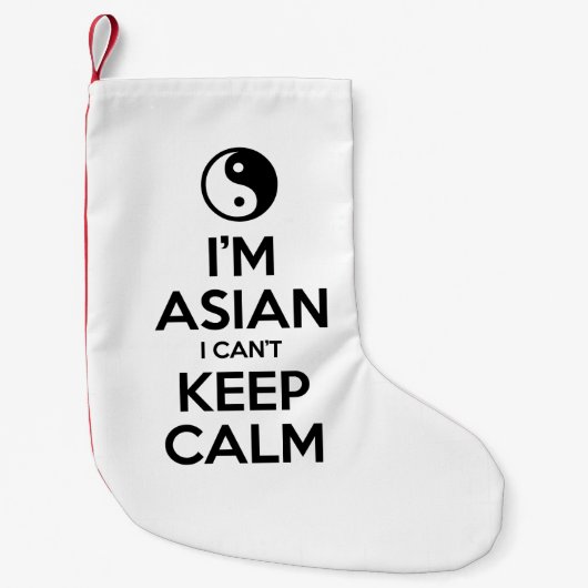 Ik ben Aziatisch dat ik geen kalm kan houden. Kleine Kerstsok (Voorkant)