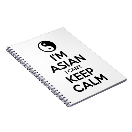 Ik ben Aziatisch dat ik geen kalm kan houden. Notitieboek (Rechterzijde)