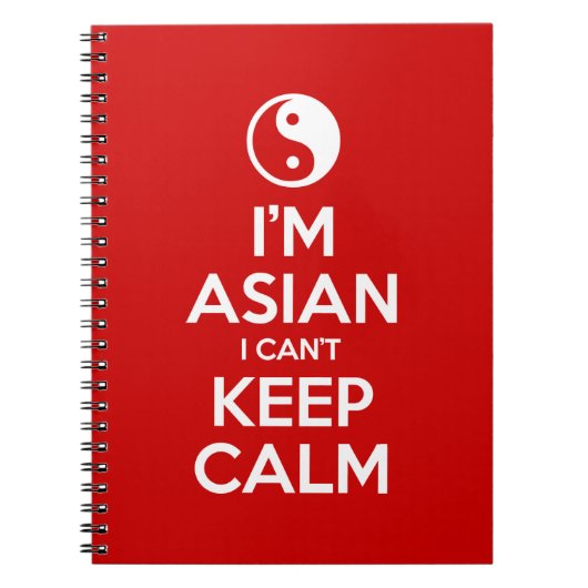 Ik ben Aziatisch dat ik geen kalm kan houden. Notitieboek (Voorkant)