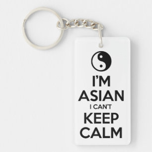 Ik ben Aziatisch dat ik geen kalm kan houden. Sleutelhanger
