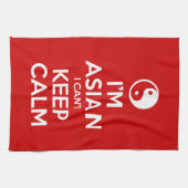 Ik ben Aziatisch dat ik geen kalm kan houden. Theedoek (Horizontaal)