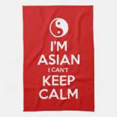 Ik ben Aziatisch dat ik geen kalm kan houden. Theedoek (Verticaal)
