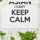 Ik ben Aziatisch dat ik geen kalm kan houden. Theedoek (Gevouwen)