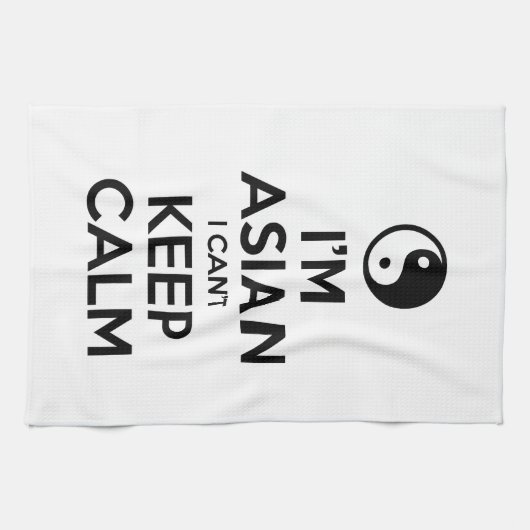 Ik ben Aziatisch dat ik geen kalm kan houden. Theedoek (Horizontaal)