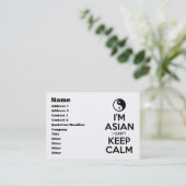 Ik ben Aziatisch dat ik geen kalm kan houden. Visitekaartje (Staand voorkant)