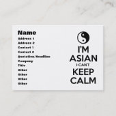 Ik ben Aziatisch dat ik geen kalm kan houden. Visitekaartje (Voorkant)