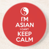 Ik ben Aziatisch dat ik geen kalm kan houden. Zandsteen Onderzetter (Voorkant)