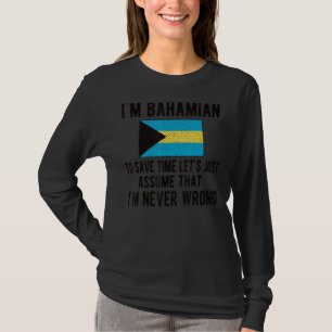 Ik ben Bahamaanse vlag Bahamaanse roots T-shirt