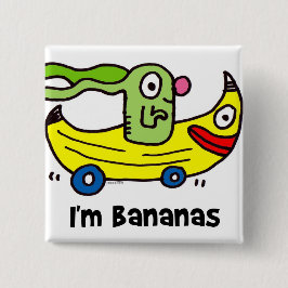 ik ben bananen en jij bent bananen vierkante button 5,1 cm