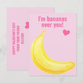 Ik ben Bananen over jou - Cute Classroom Valentijn Briefkaart (Voorkant / Achterkant)