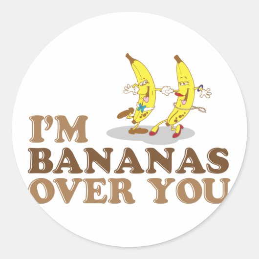 Ik ben Bananen over jou - Dansende Bananen Ronde Sticker (Voorkant)