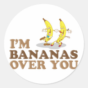 Ik ben Bananen over jou - Dansende Bananen Ronde Sticker