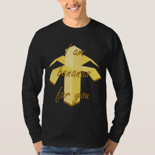 Ik ben bananen voor je grappig en schattig fruiton t-shirt