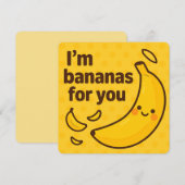 Ik ben bananen voor jou - Schattigee grappige bana Feestdagenkaart (Voorkant / Achterkant)