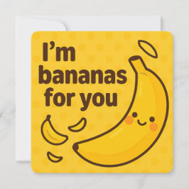 Ik ben bananen voor jou - Schattigee grappige bana Feestdagenkaart