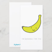 Ik ben Bananen voor U Valentijn Kaart (Voorkant / Achterkant)