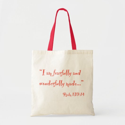 "Ik ben bang en wonderbaarlijk gemaakt" Bag Tote Bag (Voorkant)