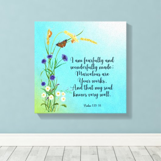 Ik ben bang en wonderbaarlijk gemaakt canvas afdruk (Insitu (Houten vloer))