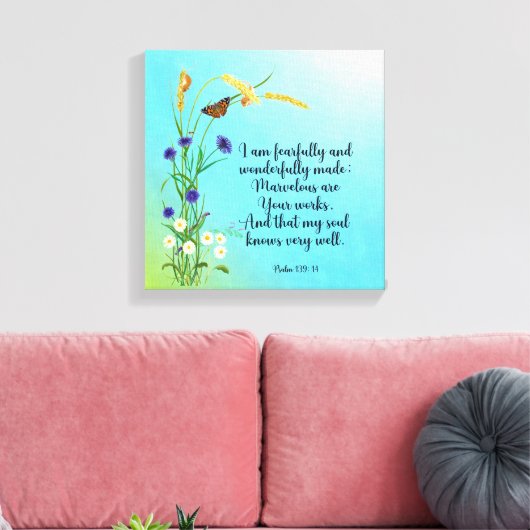 Ik ben bang en wonderbaarlijk gemaakt canvas afdruk (Insitu (Woonkamer))