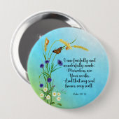 Ik ben bang en wonderbaarlijk gemaakt ronde button 4,0 cm (Voorkant /achterkant)