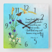 Ik ben bang en wonderbaarlijk gemaakt vierkante klok (Voorkant)