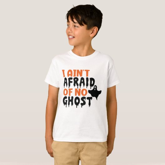 Ik ben bang van No Ghost Halloween T-shirt (Voorkant volledig)