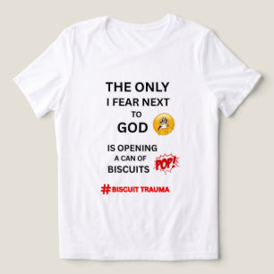 IK BEN BANG VOOR BISCUITS, VOEDSELHUMOR WITTE GRAF Tri-Blend SHIRT