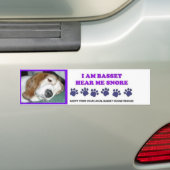 IK BEN BASSET HOREN ME SNORE BUMPERSTICKER (Op auto)