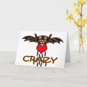 Ik ben Batshit Crazy voor jou, Halloween Card Kaart (Gele Bloem)