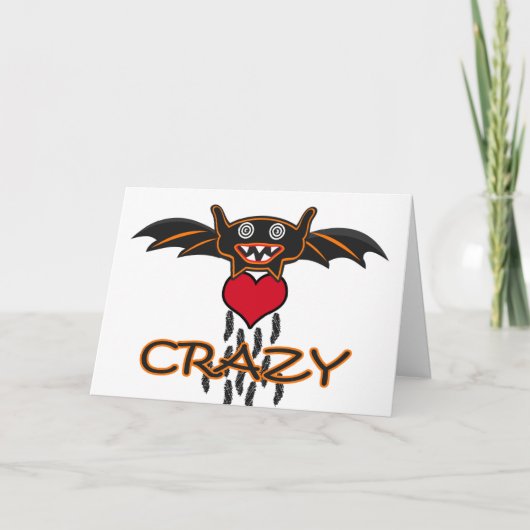 Ik ben Batshit Crazy voor jou, Halloween Card Kaart (Voorkant)