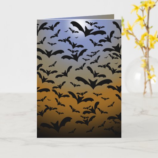 Ik ben Batty gegaan voor Black Bats &  Moonlight Kaart (Gele Bloem)