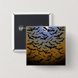 Ik ben Batty gegaan voor Black Bats &  Moonlight Vierkante Button 5,1 Cm