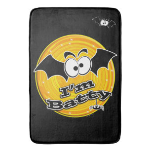 Ik ben Batty Oranje en Yellow Swirl Badmat