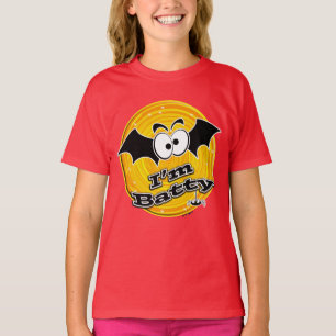 Ik ben Batty Oranje en Yellow Swirl T-shirt