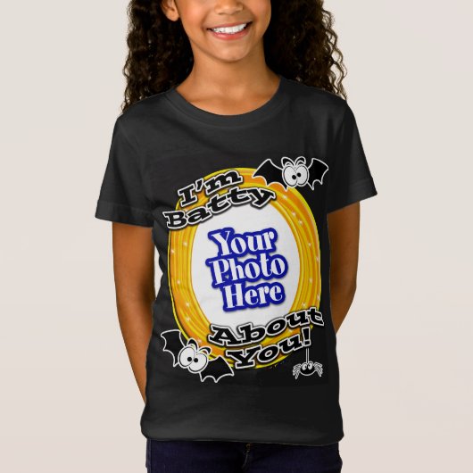 Ik ben Batty over je gekke ogen foto zwart T-shirt (Voorkant)