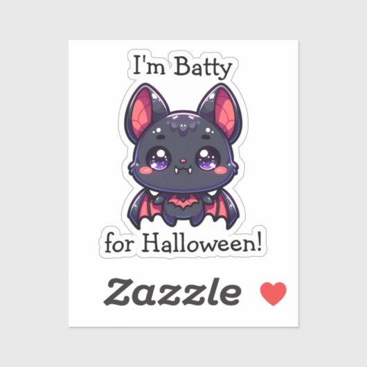 Ik ben Batty voor Halloween Personalized Sticker (Vel)